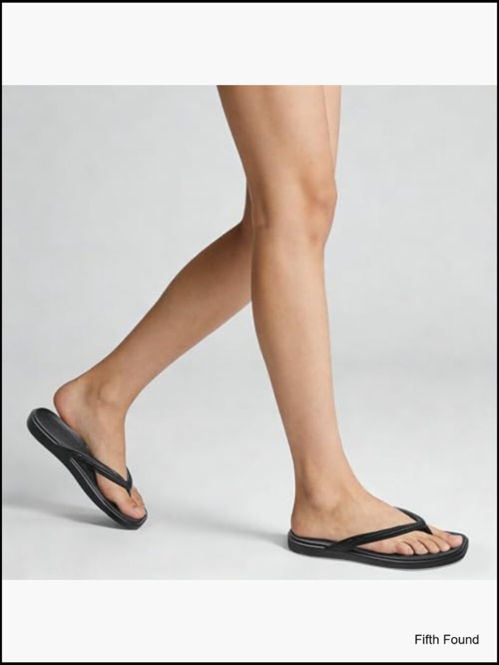 Women's Arch Support Flip Flops - Square Toe Thong Sandals Lightweight EVA - Picture 6 of 7